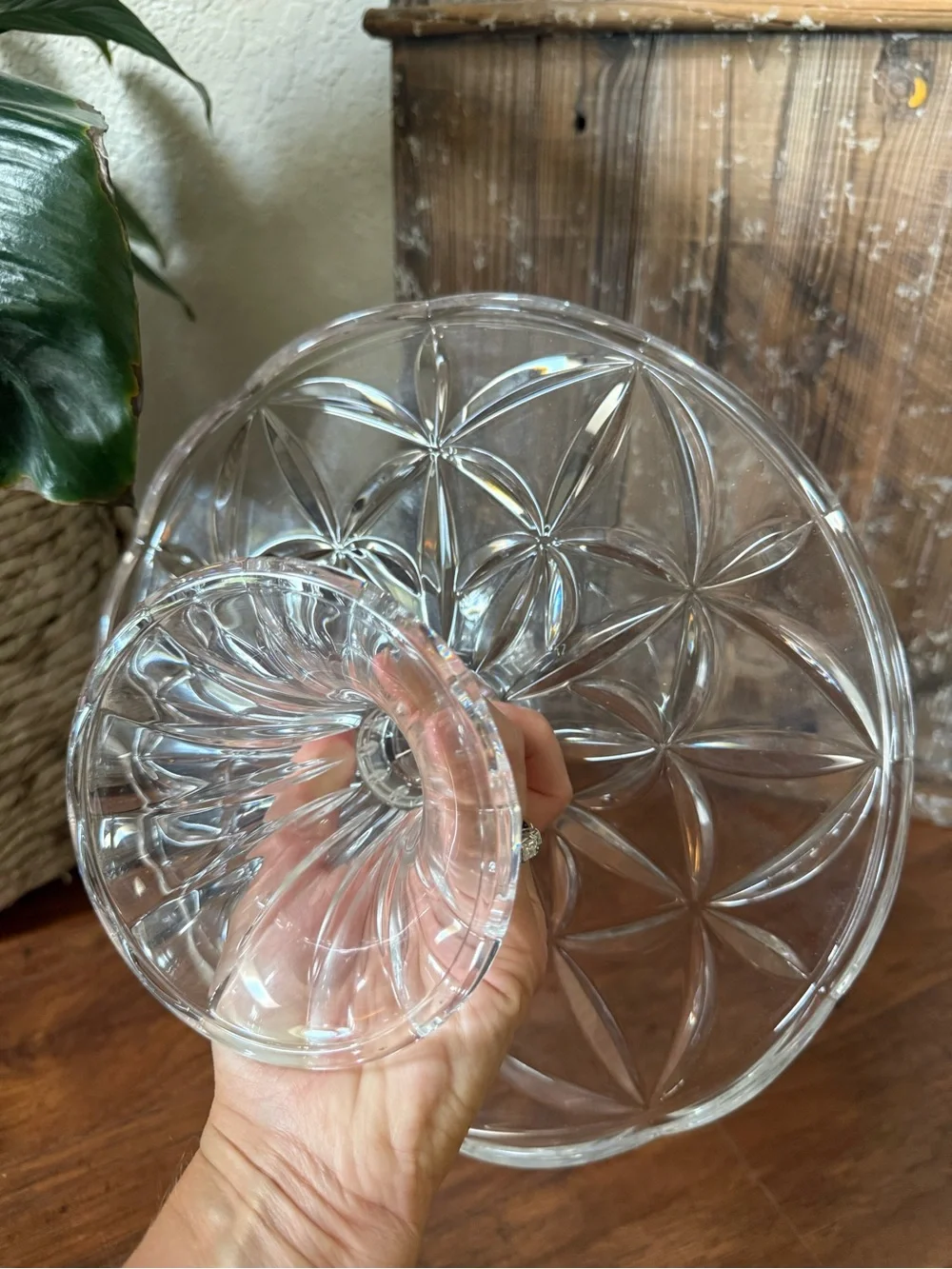 Lenox Shooting Star Clear Crystal Cake Stand 11”